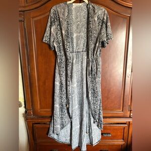 Gray Snake Print Duster